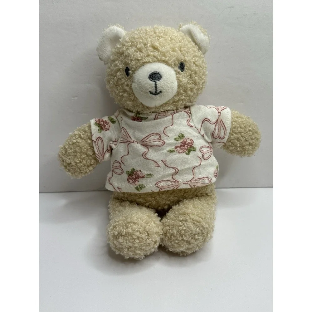 Cozy‎ Couture Baby Teddy Bear Plush Pink Ribbon Flower Shirt Stuffed Animal